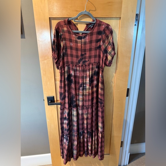 Urban Outfitters Red and Black Plaid Maxi Dress - Picture 3 of 5
